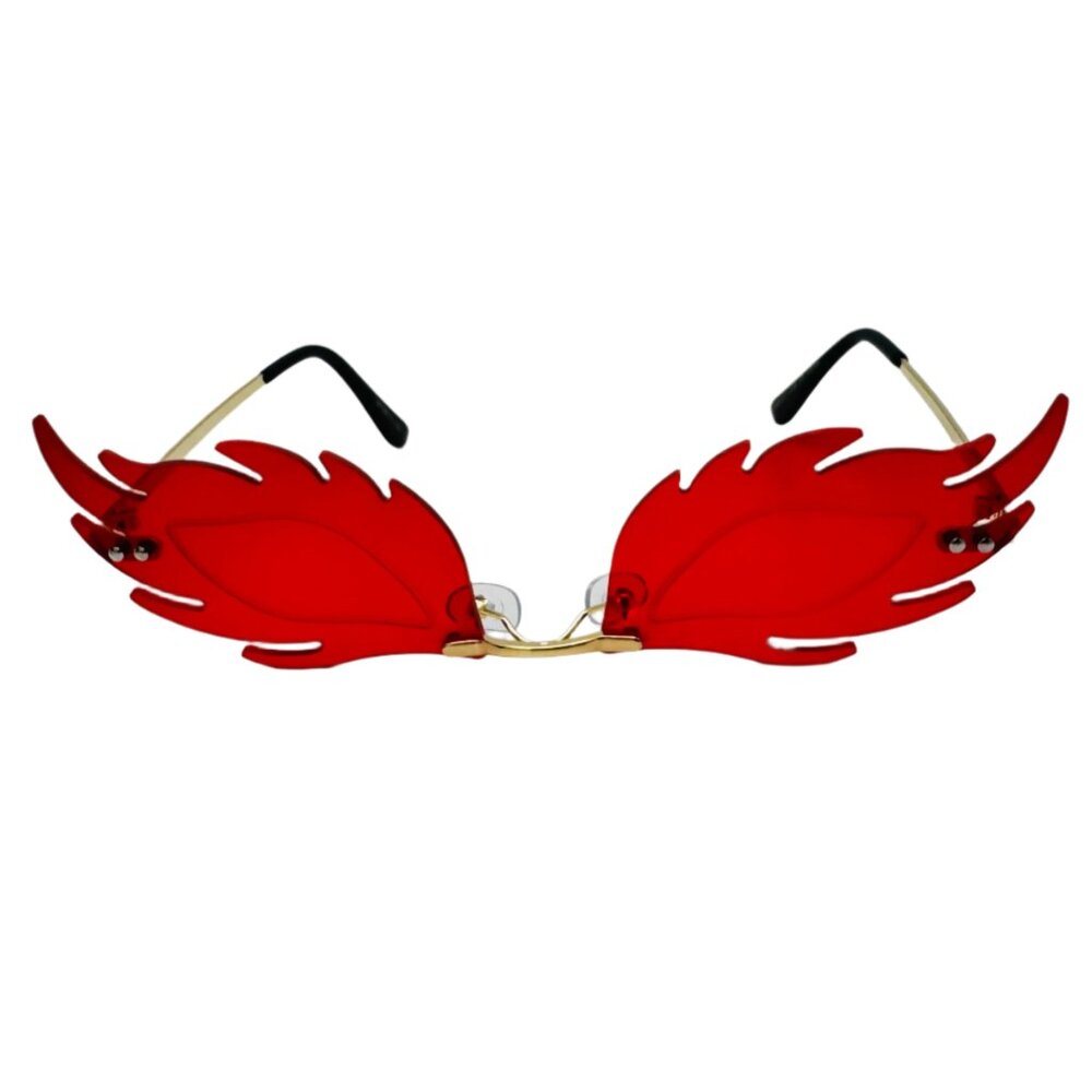 6075 | Red Blaze Rimless Sunglasses